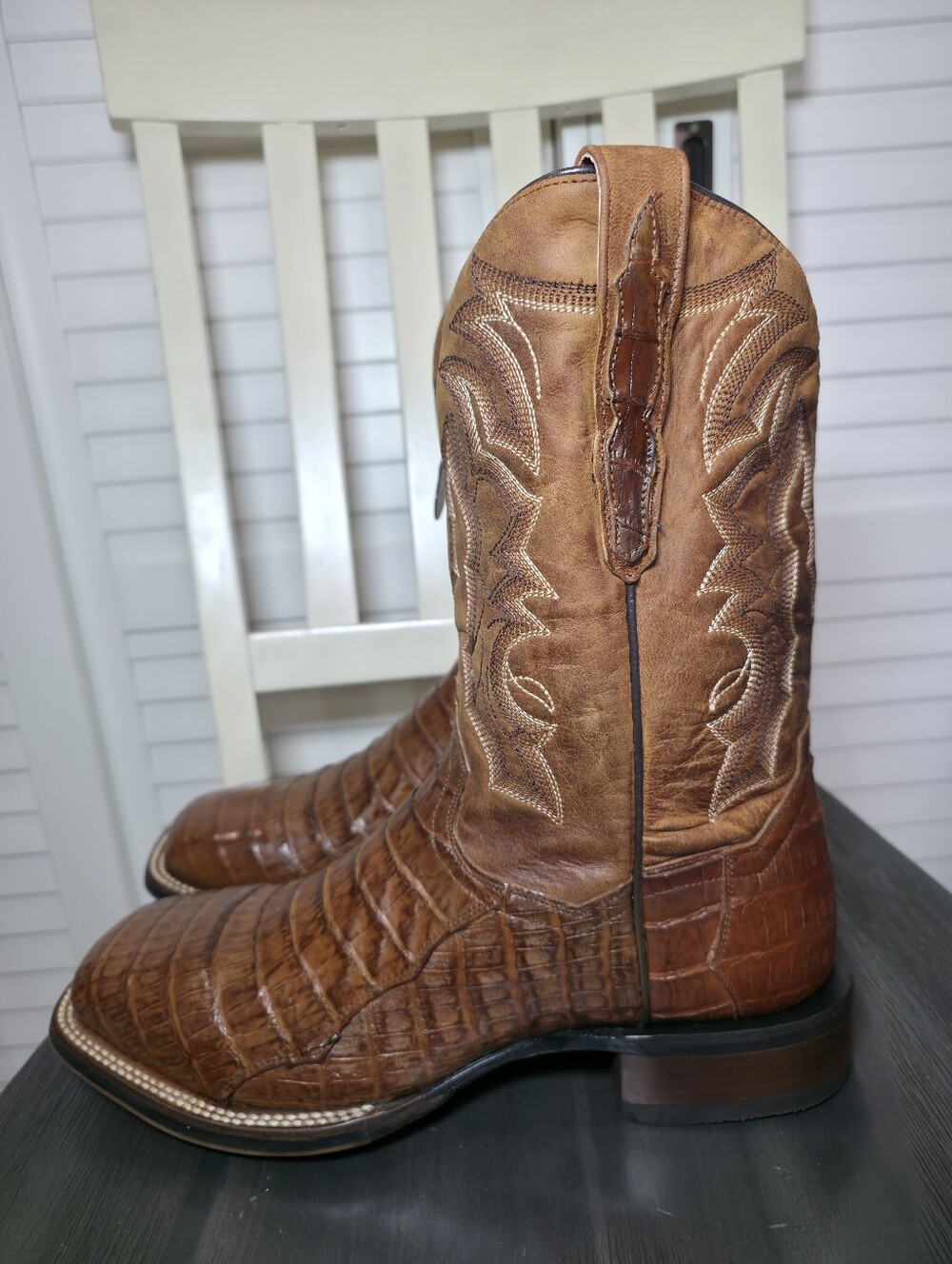 Dan Post Kingsly Caiman Western Boots Broad Square Toe DP4807 Men's Size 10.5 D